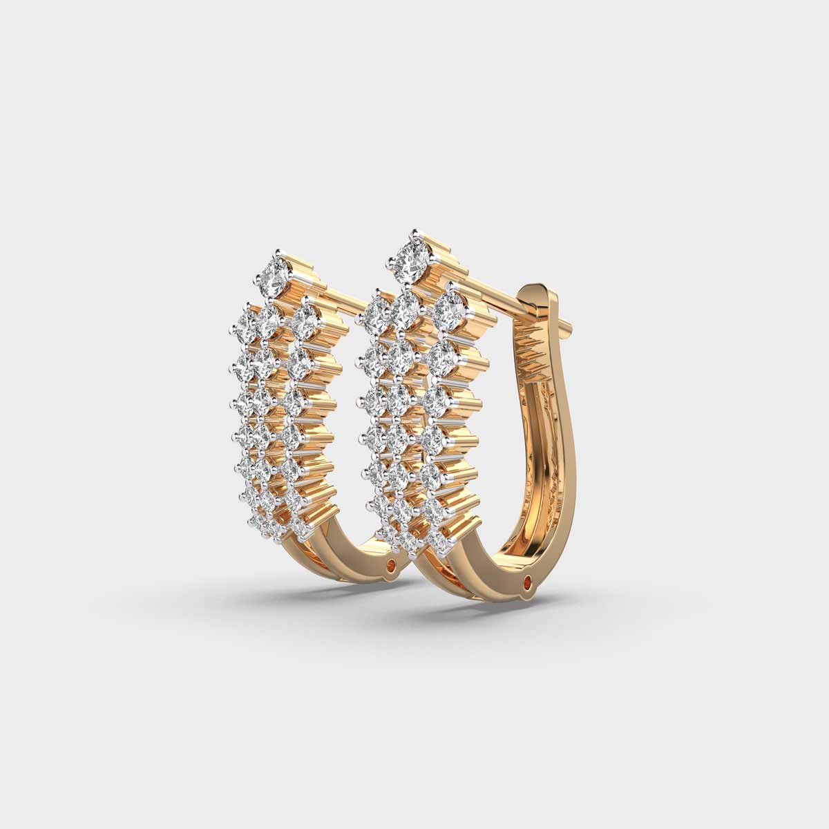 Floral Cluster Diamond Hoops.