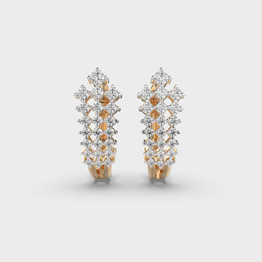 Floral Cluster Diamond Hoops.