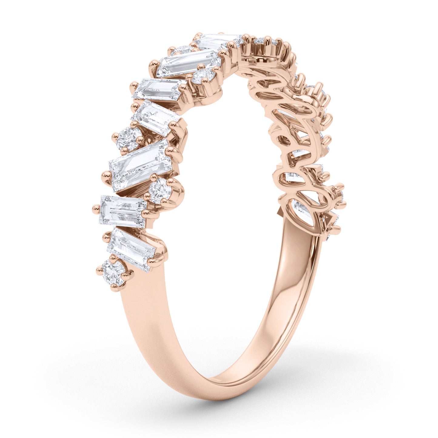 Baguette Round Brilliant Cut Diamond Band