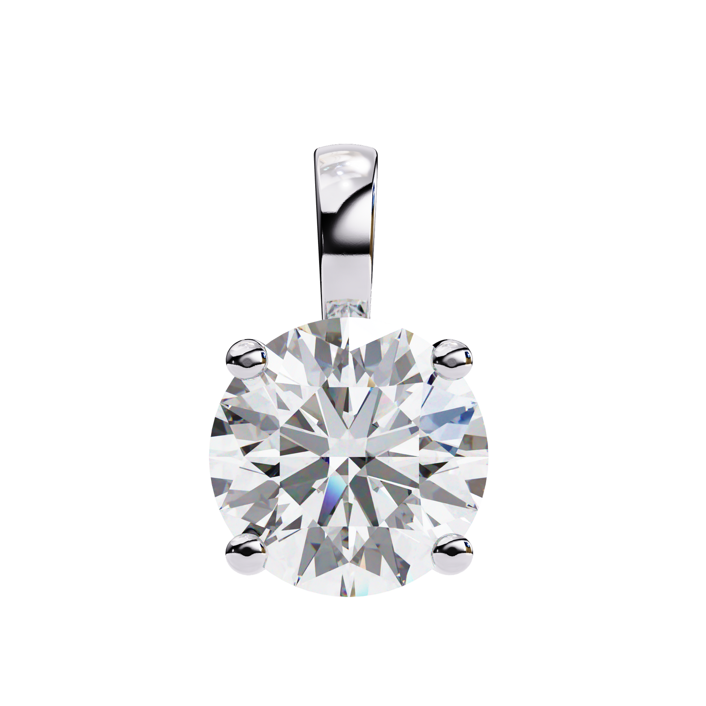 Round Solitaire Pendant (Without Chain)