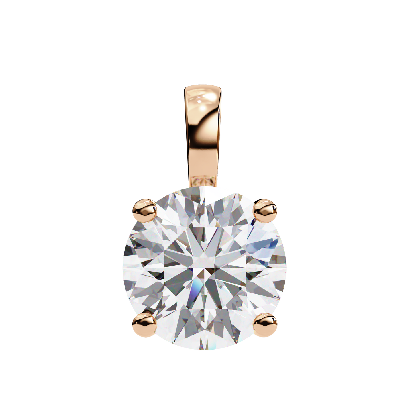 Round Solitaire Pendant (Without Chain)