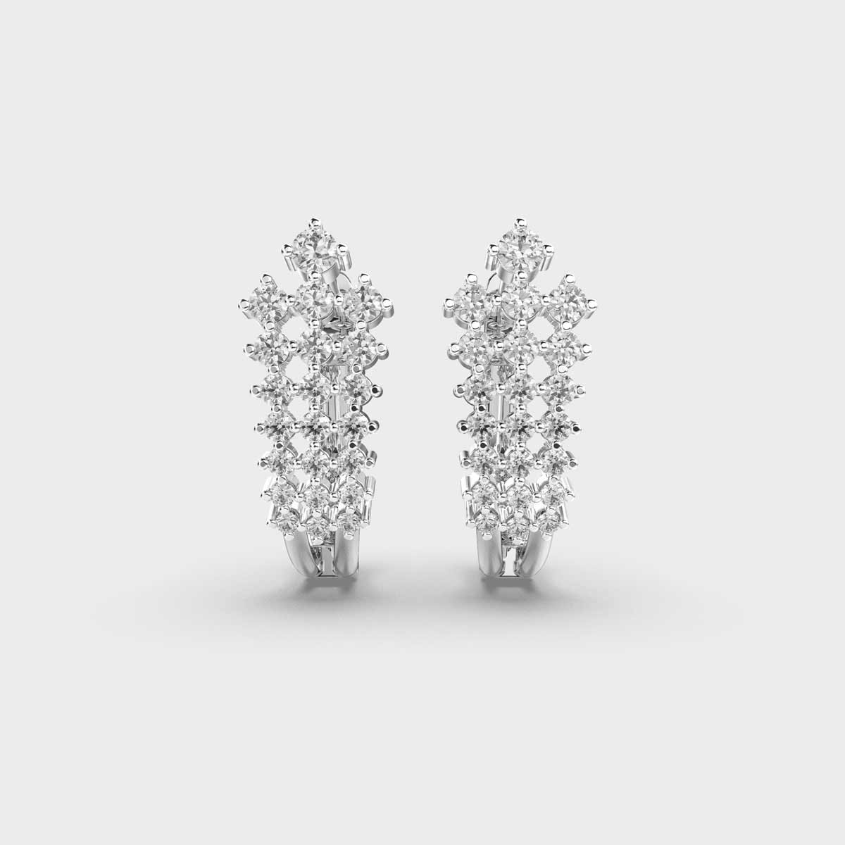 Floral Cluster Diamond Hoops.