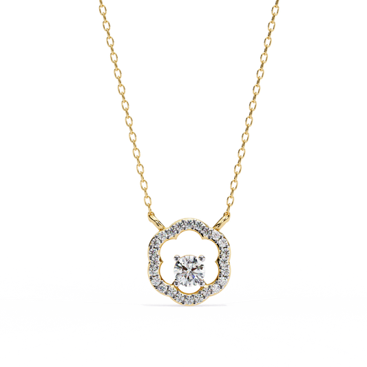Floral Round Pendant (Without Chain)