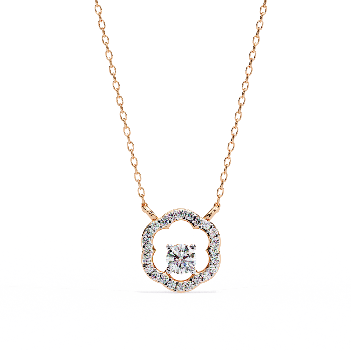 Floral Round Pendant (Without Chain)