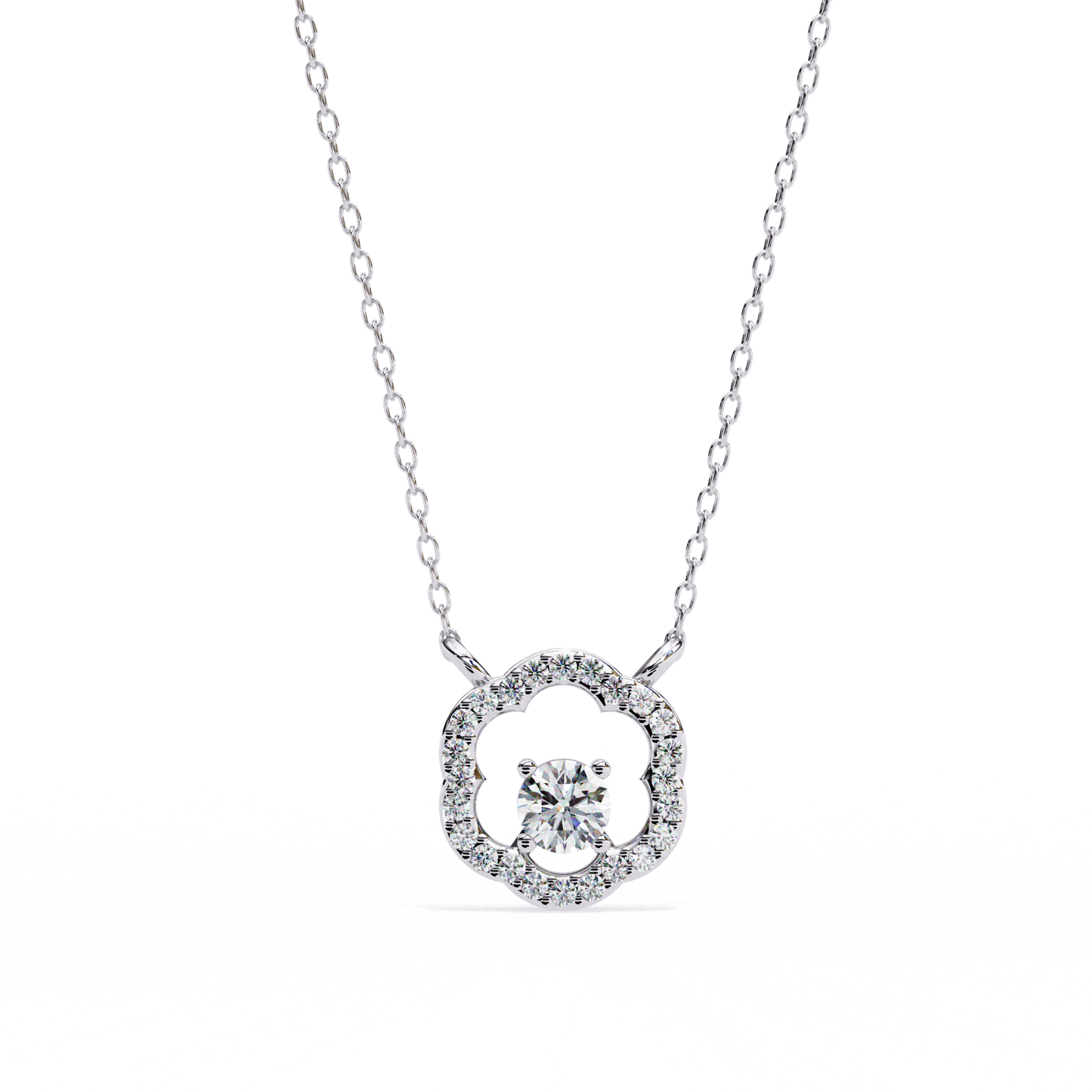 Floral Round Pendant (Without Chain)
