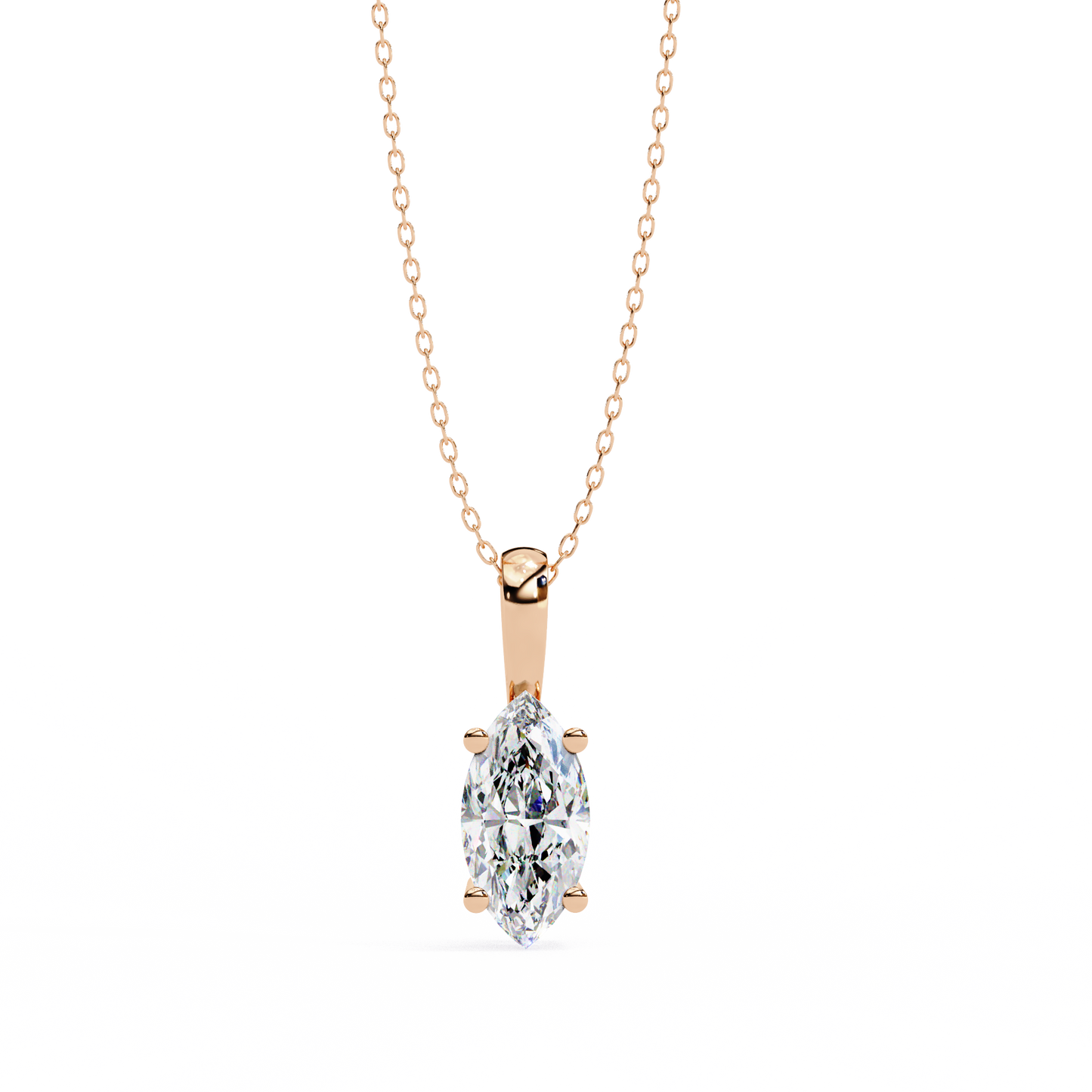 Marquise Solitaire Pendant (Without Chain)