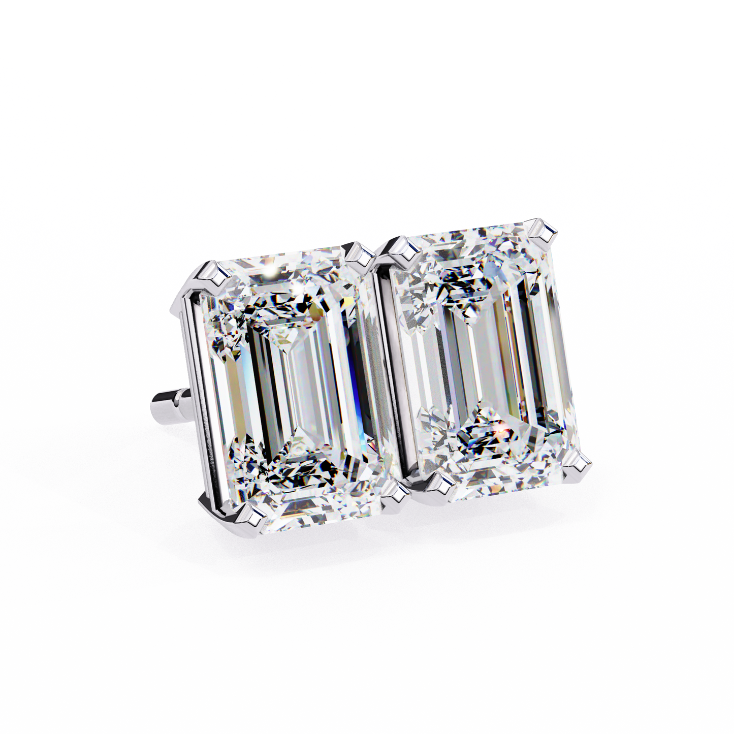 Emerald Solitaire Studs