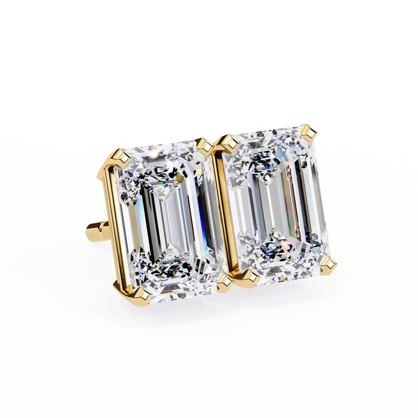 Emerald Solitaire Studs