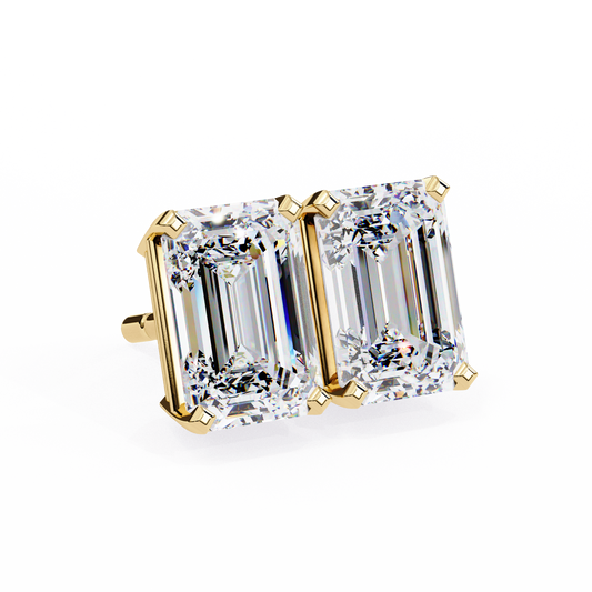 Emerald Solitaire Studs