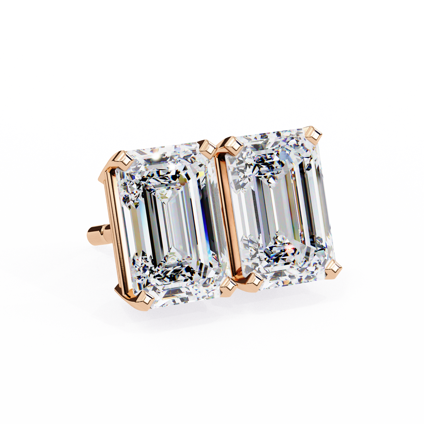 Emerald Solitaire Studs