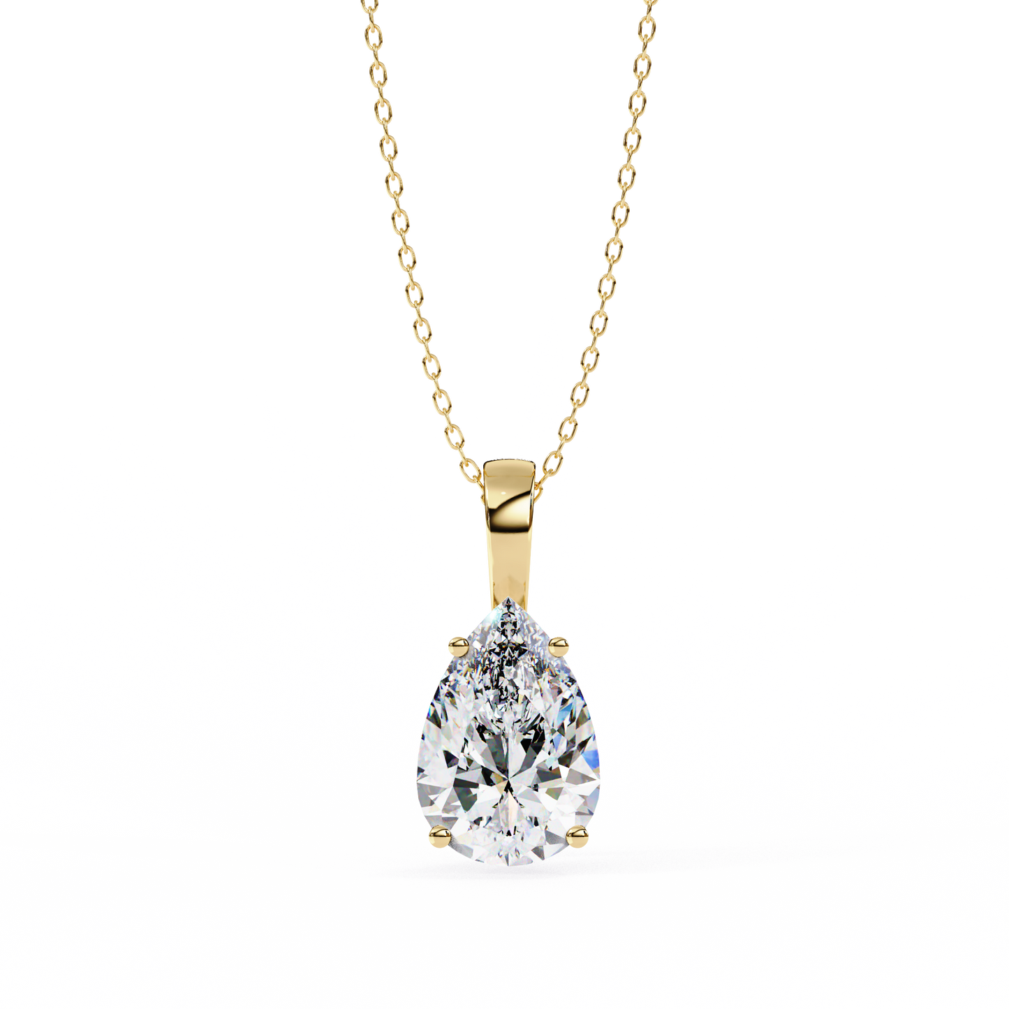 Pear Solitaire Pendant (Without Chain)