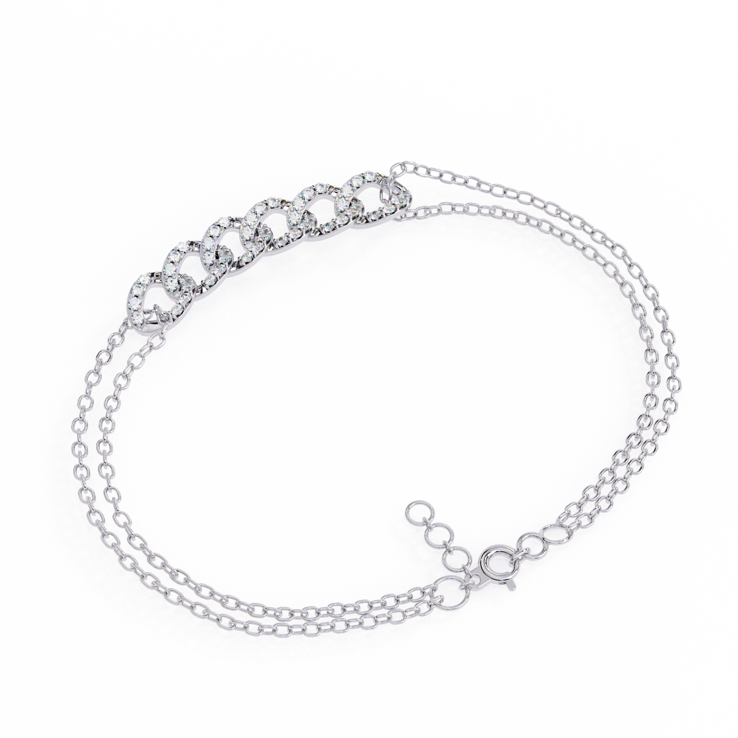 Linked Crystal Chain Bracelet
