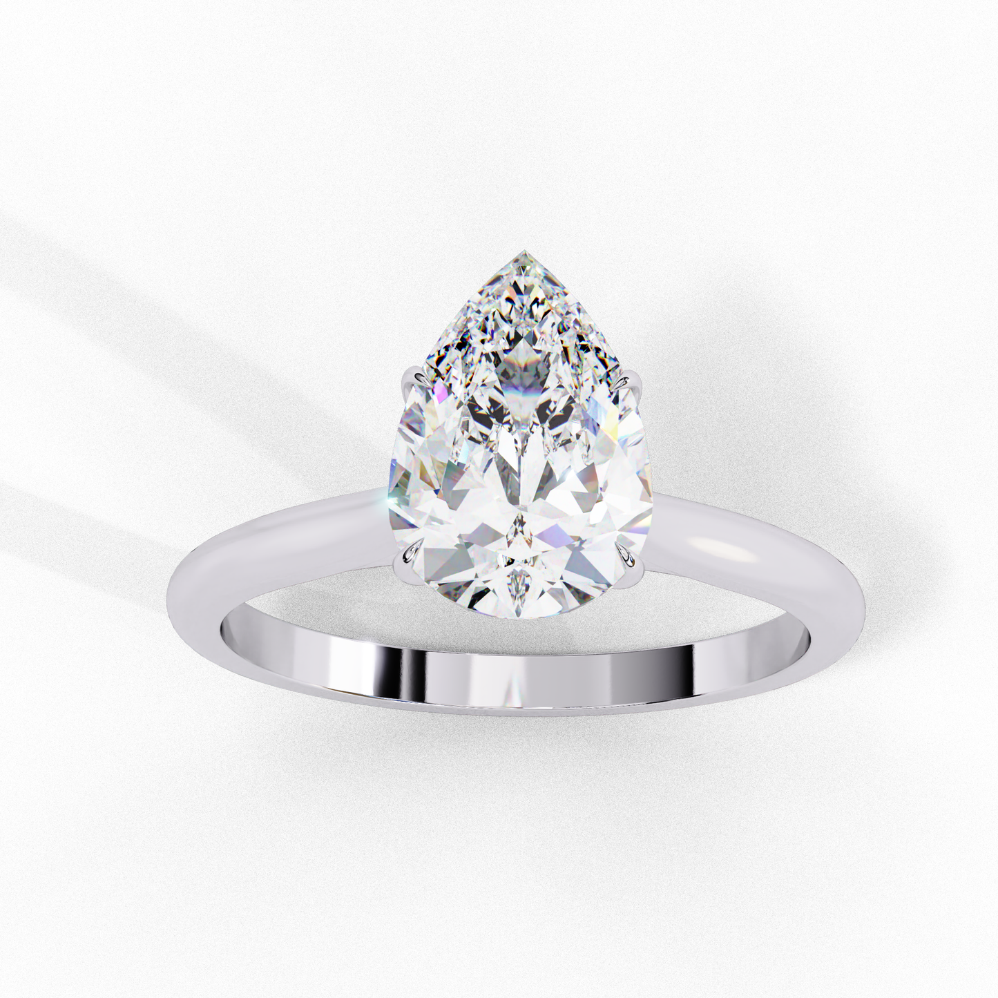 Solitaire Pear Ring