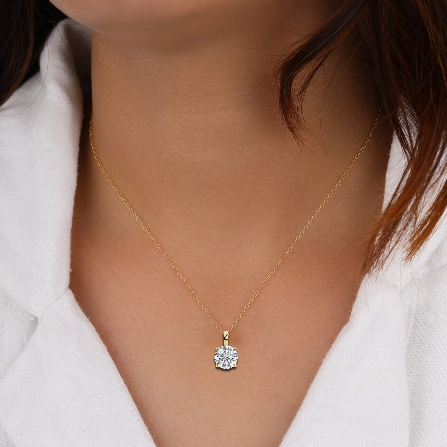 Round Solitaire Pendant (Without Chain)