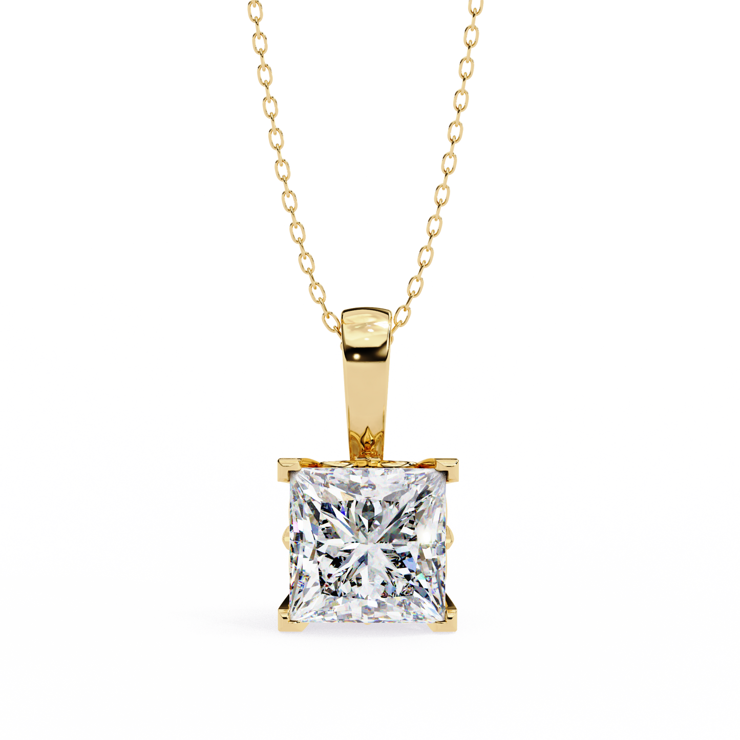 Princess Solitaire Pendant (Without Chain)