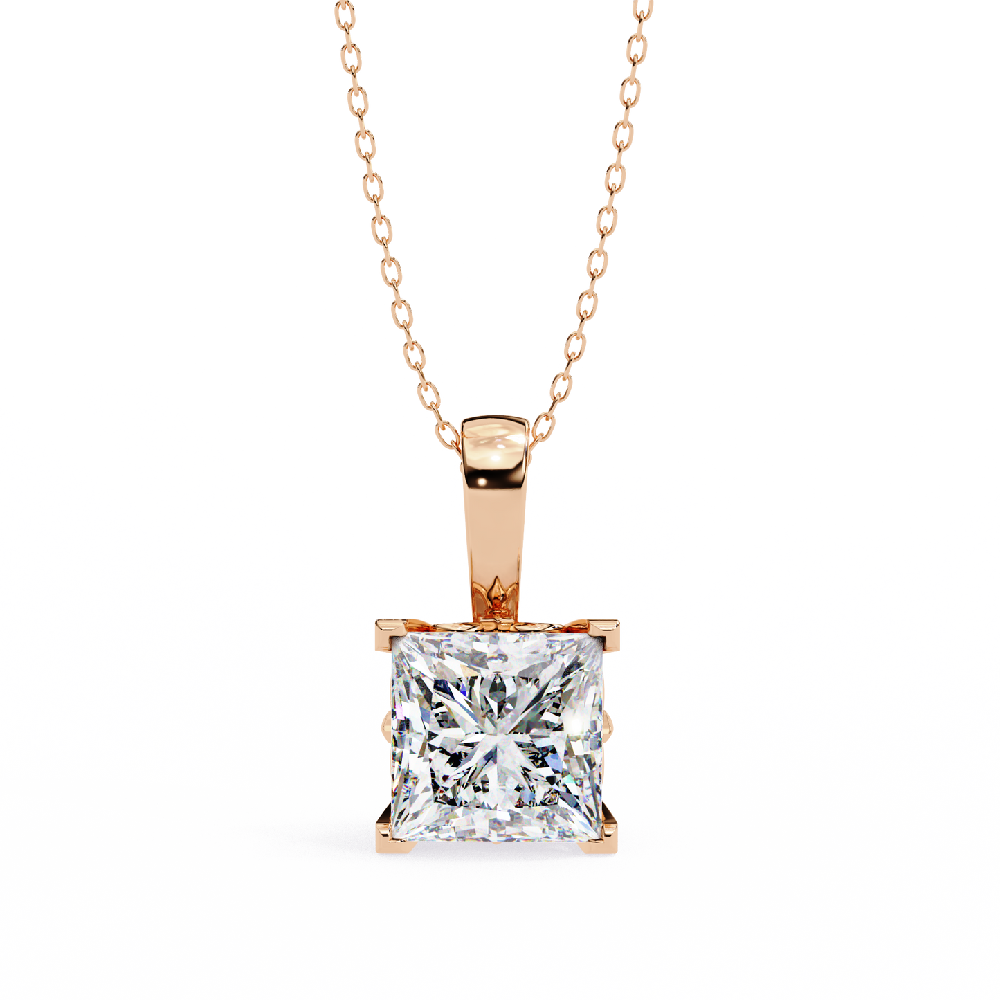 Princess Solitaire Pendant (Without Chain)