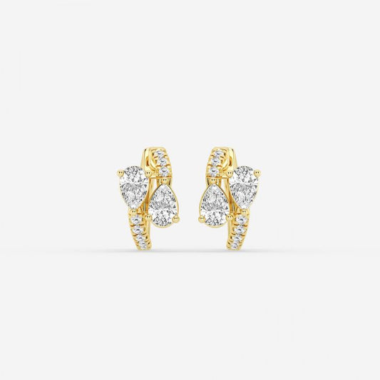 Pear Diamond Hoops Earring.