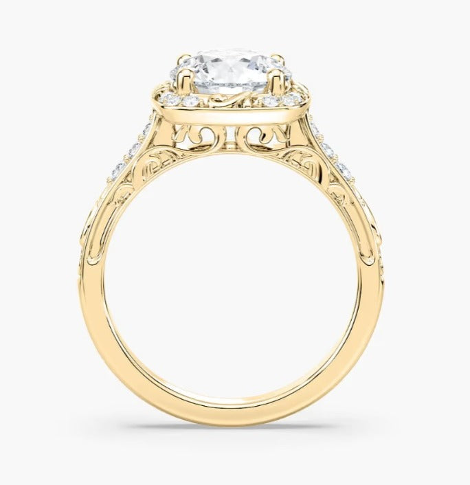 Round Halo Engagement Ring