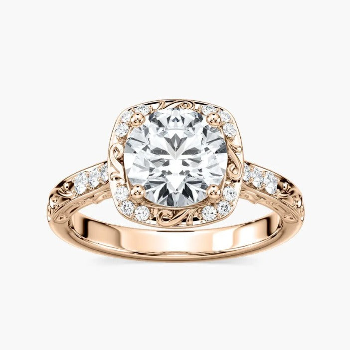 Round Halo Engagement Ring