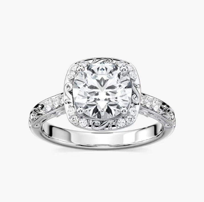 Round Halo Engagement Ring
