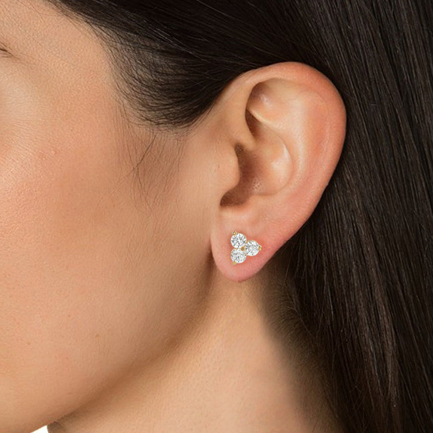 Trio Stud Earrings-ROUNDS
