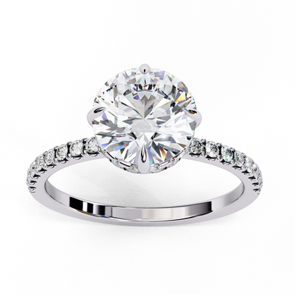 Solitaire Round with side diamond