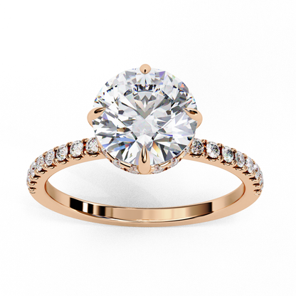 Solitaire Round with side diamond