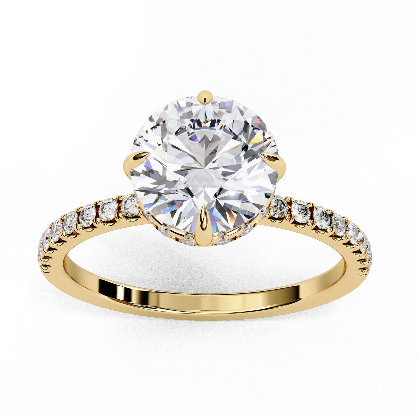 Solitaire Round with side diamond