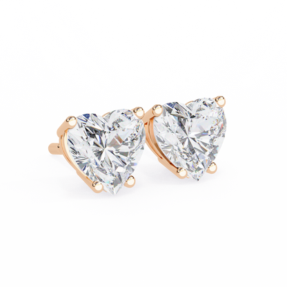 0.50 ct Heart Solitaire Studs.