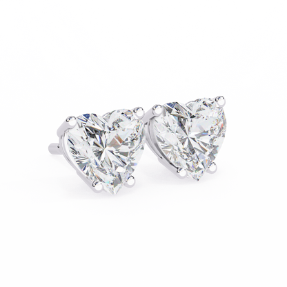 0.50 ct Heart Solitaire Studs.