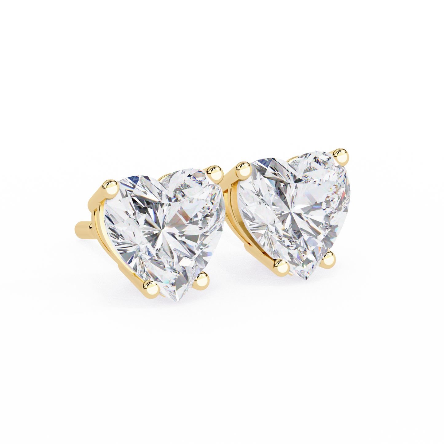 0.50 ct Heart Solitaire Studs.