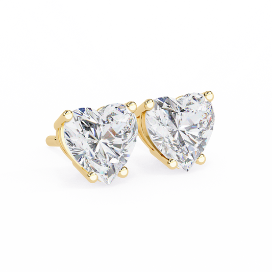 0.50 ct Heart Solitaire Studs.