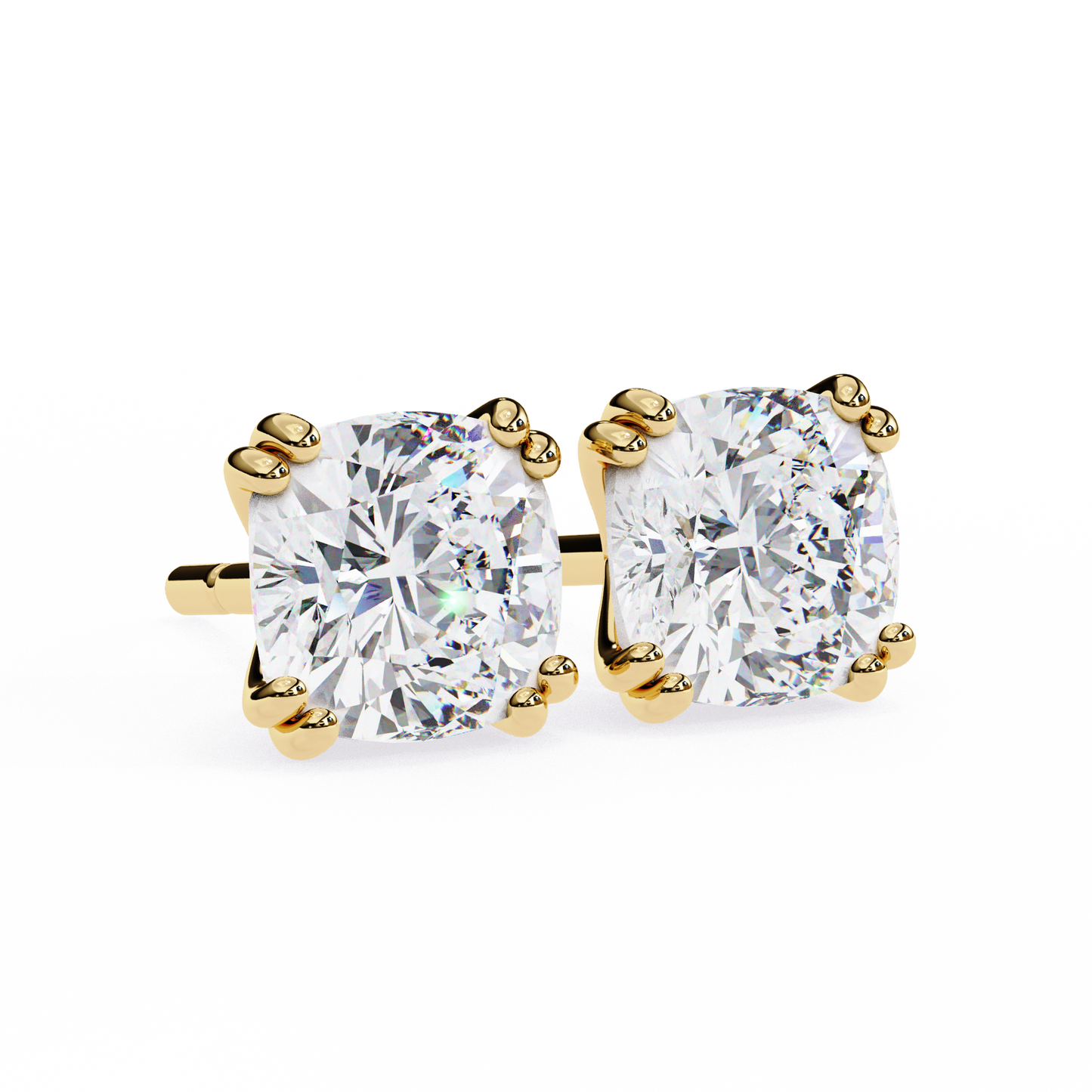 3.00 ct Cushion Solitaire Studs.