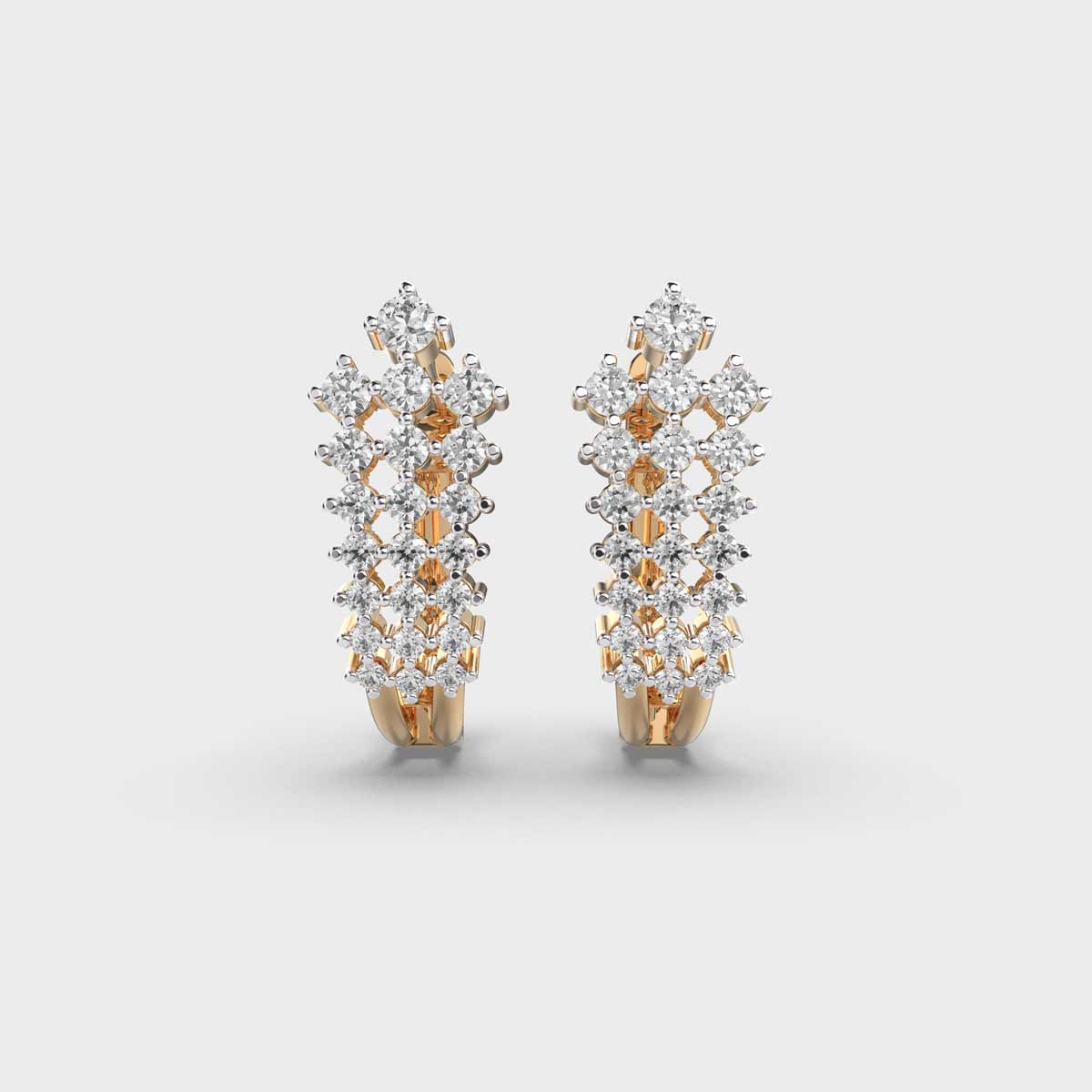Floral Cluster Diamond Hoops.