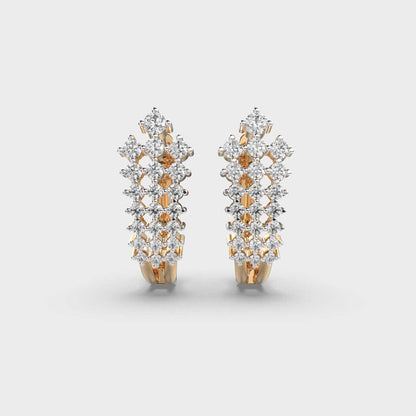 Floral Cluster Diamond Hoops.