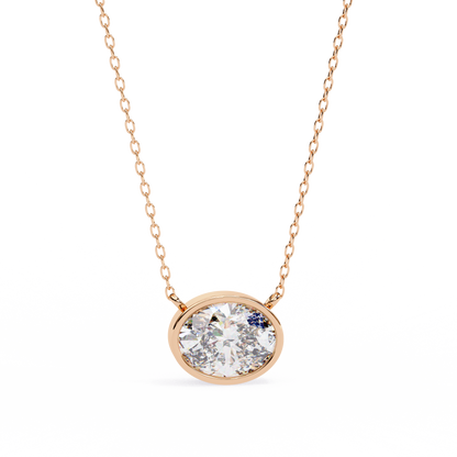 1.00 ct Oval Solitaire Pendant (With Chain)