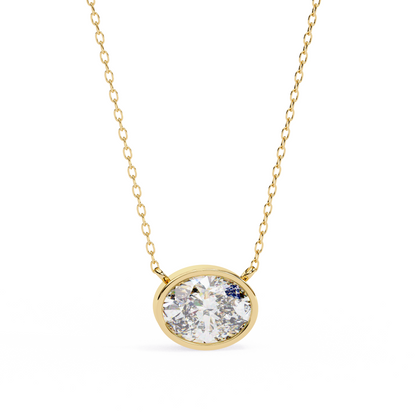 1.00 ct Oval Solitaire Pendant (With Chain)