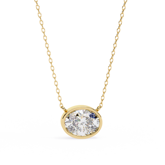 1.00 ct Oval Solitaire Pendant (With Chain)