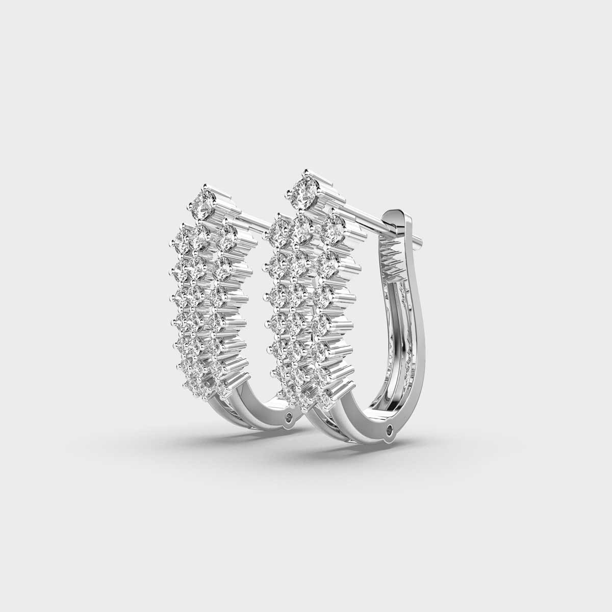 Floral Cluster Diamond Hoops.