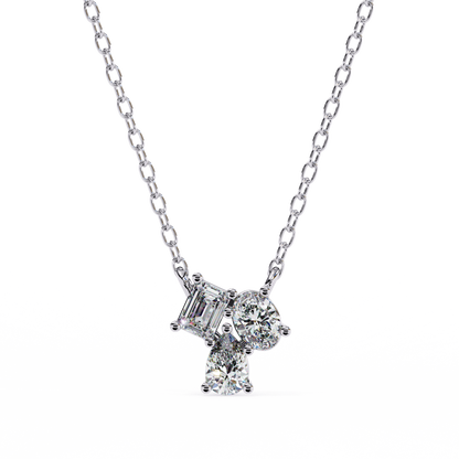 1.00 ct Trio Solitaire Pendant (With Chain)