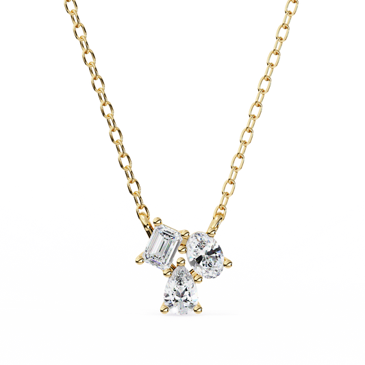 0.50 ct Trio Solitaire Pendant (With Chain)