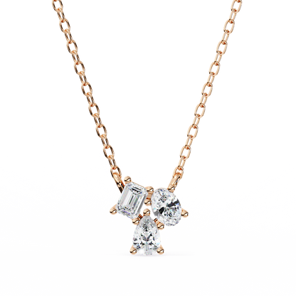 1.00 ct Trio Solitaire Pendant (With Chain)