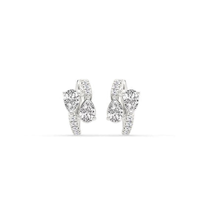 Pear Diamond Hoops Earring.
