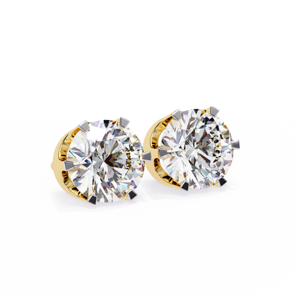 3.00 ct Round Solitaire Studs.