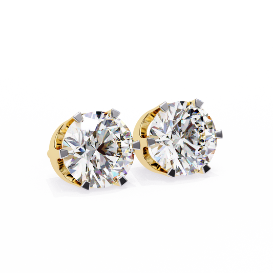 3.00 ct Round Solitaire Studs.