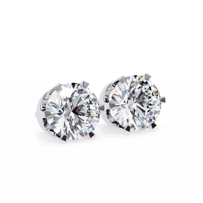 3.00 ct Round Solitaire Studs.