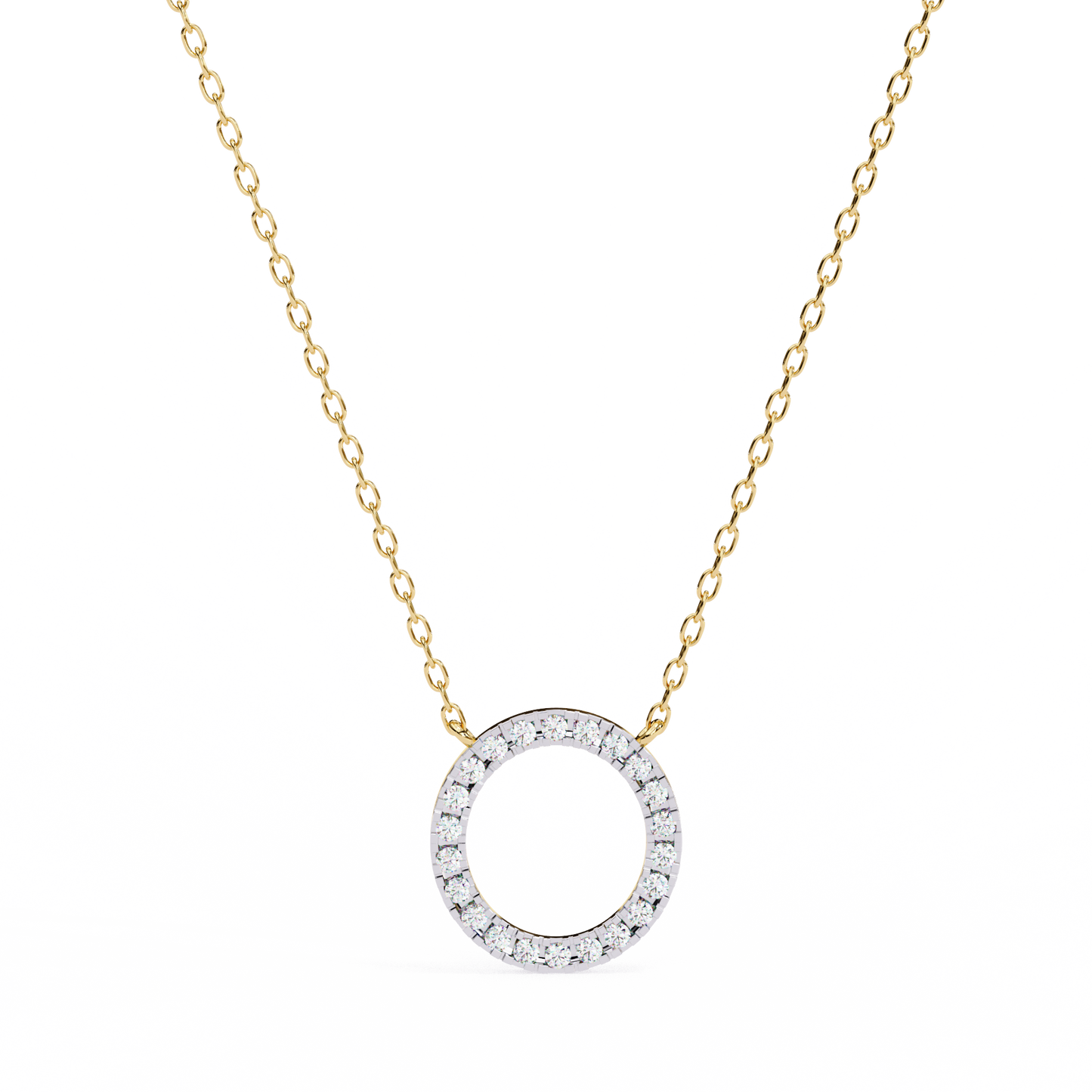 0.50 Simple Circle Diamond Pendant (With Chain)