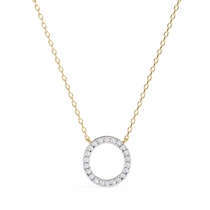 0.50 Simple Circle Diamond Pendant (With Chain)