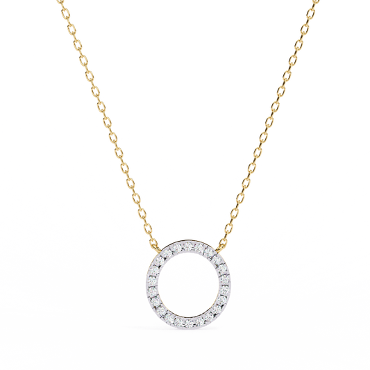 0.50 Simple Circle Diamond Pendant (With Chain)