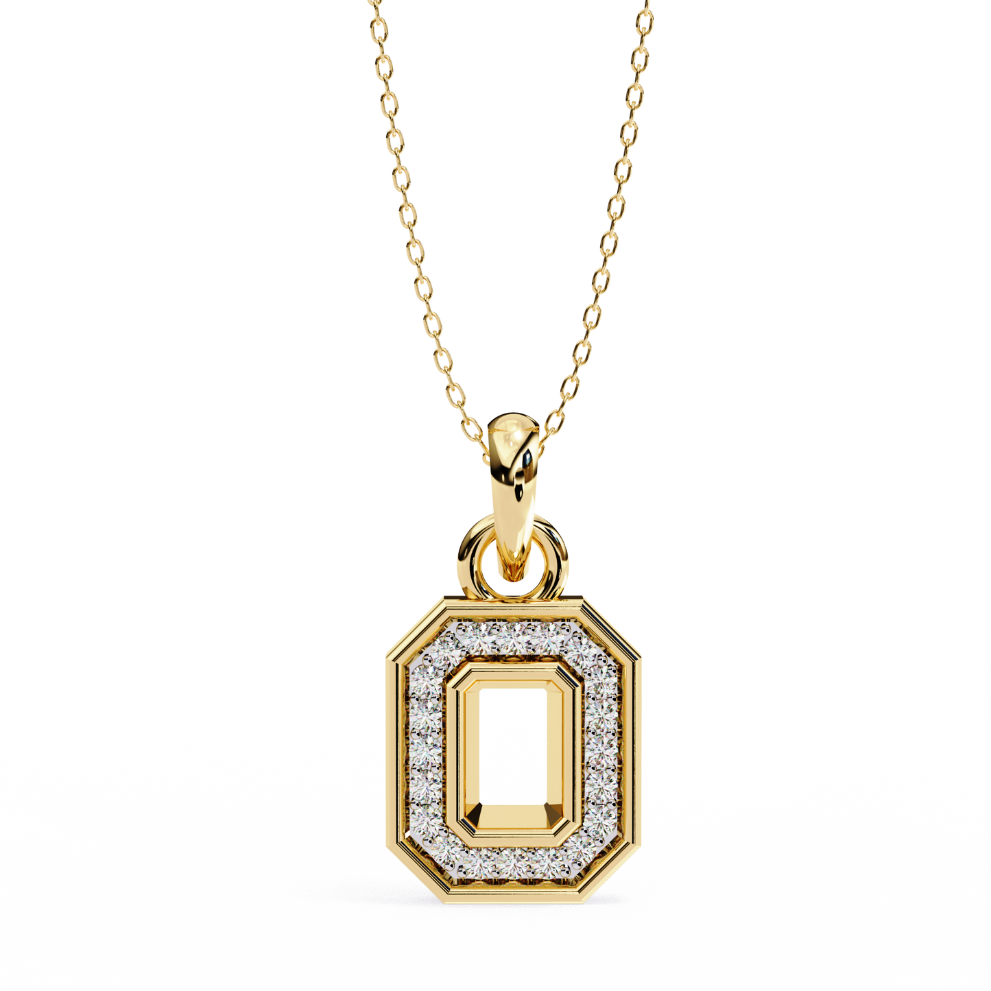 Framed Diamond Pendant (With Chain)